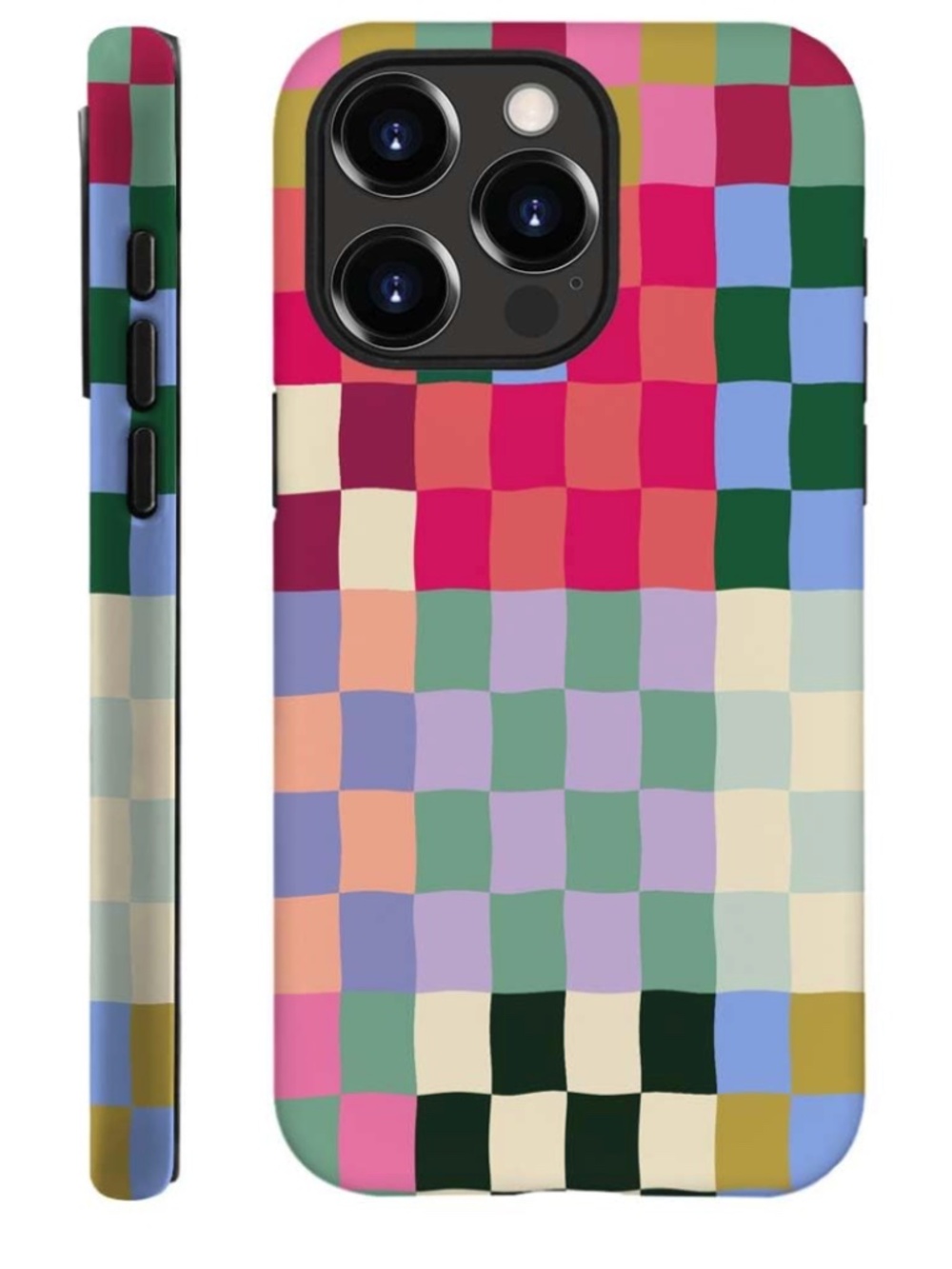 Amazon iPhone 15 Pro Colorful Checkerboard case